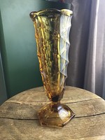 Old art deco Czech glass vase