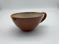 Orange ceramic teapot, thin-walled