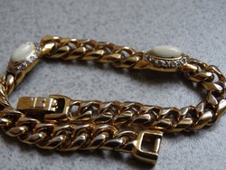 Gold-plated bracelet with enamel inserts, marked ve