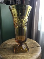 Old art deco large Czech glass vase