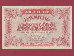 Magyarország 1000000 egymillió Adópengő bankjegy 1946