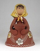1K837 Hand-Painted Ceramic Girl Figurine with Candle Holder by Jambrich Liza