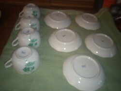 Set of 4 Herend teacups + 5 coasters, flawless, in good condition