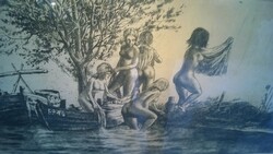 Nudes in the ark sign.. 38X63 cm etching, with frame below