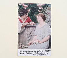 Old postcard 1921 a. Seifert romantic couple postcard