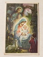 Old Christmas postcard 1939 holy family angelic postcard