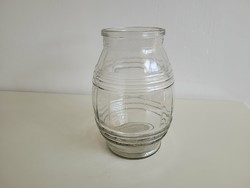 Régi vintage 2,5 literes Óceán Budapest nagy ruszlis csíkos bordás konzerv üveg