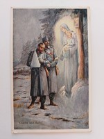 Régi képeslap 1914 katonai WW1 levelezőlap Szűz Mária