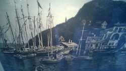 Greek-Capri etching 46x64 sign., with frame