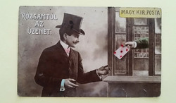 Old postcard 1907 Hungarian royal post motif photo postcard