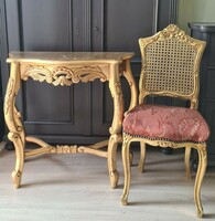 Barokk konzolasztal székkel
