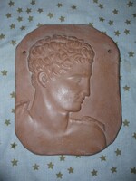 Greek terracotta ceramic wall decoration wall picture relief 15 x 11 cm