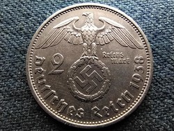 Germany swastika .625 Silver 2 imperial marks 1938 a (id66193)