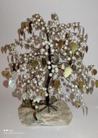 Nagy méretű bonsai gyöngy csili - vili drótos fa díszfa csillogó levelekkel 24 cm