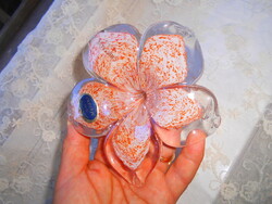 Handcrafted glass flower candle holder marked from Murano - the paper label can be removed if required