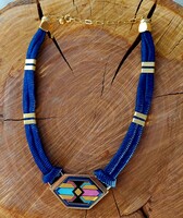 Vintage michaela frey gold plated fire enamel necklaces
