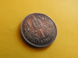 1913 ezüst 1 korona osztrák corona Ferenc József  gyönyörű patinával (IPF-56)