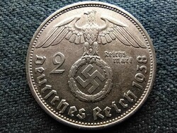 Germany swastika .625 Silver 2 imperial marks 1938 b (id66192)