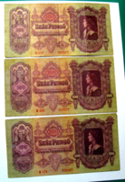100 Pengő  bankjegy - 1930 - 3 db
