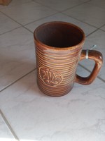 Pivo ceramic beer mug, Czech