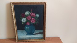 (K) flower still life painting 35.5 x 28 cm mikola? Also to a parcel machine.