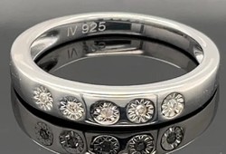 Harry ivens iv. Diamond gemstone sterling silver ring 56 es mèret 925/ - new