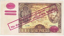 Lengyelország 100 zloty a főkormányzóság pénze  1939  REPLIKA UNC