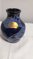 Vintage  kobalt kék jelzett kerámia váza.