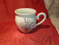 Hand painted porcelain lavender cup.