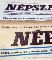 1987 november 21  /  NÉPSZABADSÁG  /  Ajándékba :-) Eredeti újság Ssz.:  19790