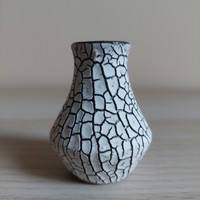 Mid century retro cracked glazed mini vase