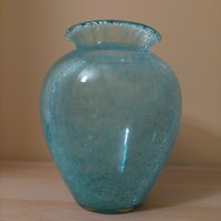 Karcagi turquoise veil glass vase 26 cm