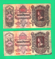 100 Pengő banknote - 1930 - 2 pcs