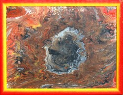 Contemporary artist: explosion - unique painting, framed