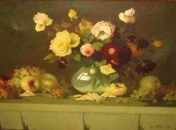 Guaranteed original Sidelszki floral still life with grapes and apples