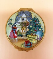 English enamel box with a Christmas atmosphere