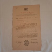 Vaszary Kolos Ferenc Esztergomi érsek, Magyarország hercegprímása  kinevező levele 1911.