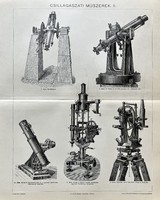 Antique 19th century astronomical instruments ii technical printing paper - telescope
