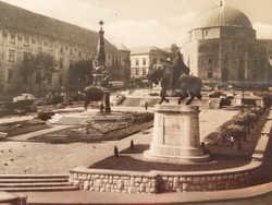 Old postcard 1960 Pécs Széchenyi Square photo postcard