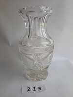 Gyönyörű nagy méretű különlegesen szép mintás kristály váza (több mint 3 kg)