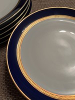 Kobalt-arany tányérkészlet, német, tükörfényes, hibátlan állapotban