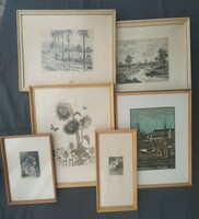 A collection of 6 labeled framed etchings!!