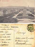 Horvát Zagreb Trg Franje Josipa - Ferenc József tér 1909      .Posta van !