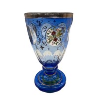 Czech bathing glass with rose decoration m1150