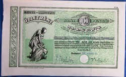 Régi értékpapír hangya alapítványi üzletrész 100 pengő, száz pengő ,Budapest 1941