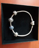 Pandora silver bracelet with 2 charms