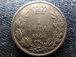Szerbia I. Péter (1903-1918) .835 ezüst 1 dínár 1904 (id67551)