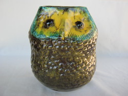 Retro ... Marked applied art ceramic owl vase