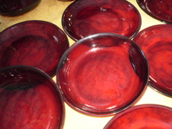 French burgundy microwaveable glass set. 13Db. Deep plate flat plate