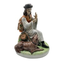 Zsolnay flute player with shepherd dog m1147